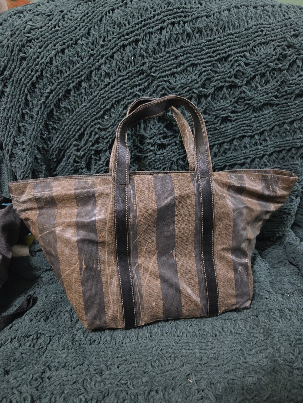 Vintage Fendi Pequin Striped Tote - Picture 2 of 13